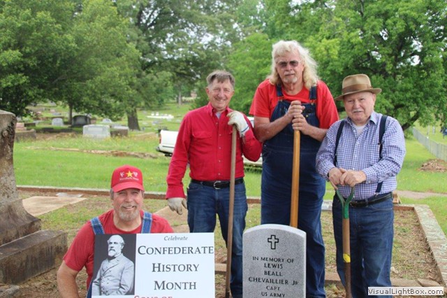 Installing Lewis B. Chevillier, jr Marker at Greenwood Cemetery