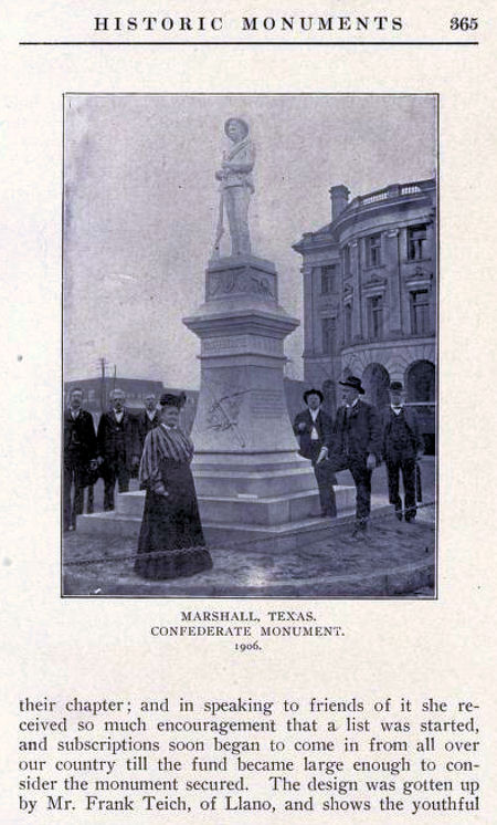 Dedication of Marshall Monument - W.W. Heartsill center of picture behind UDC Mrs. Elgin